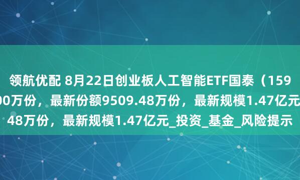 领航优配 8月22日创业板人工智能ETF国泰（159388）份额减少400.00万份，最新份额9509.48万份，最新规模1.47亿元_投资_基金_风险提示