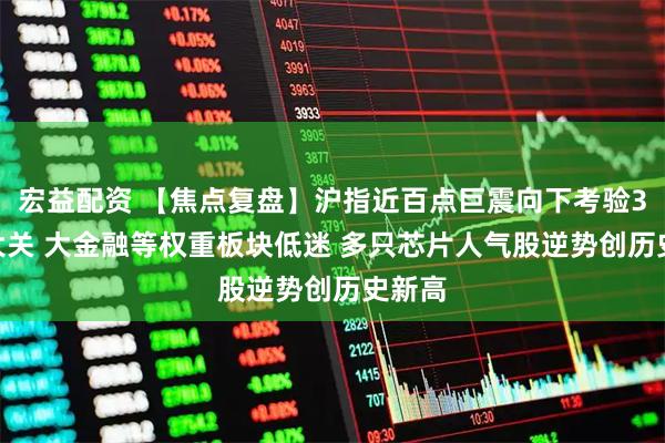 宏益配资 【焦点复盘】沪指近百点巨震向下考验3800大关 大金融等权重板块低迷 多只芯片人气股逆势创历史新高